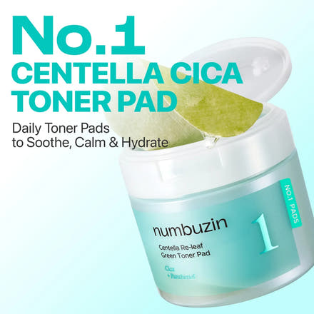 Numbuzin No.1 Centella Re-Leaf Green Toner Pads