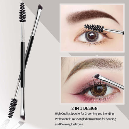 BEILI 2 In 1 Eye Angled Eyebrow and Spoolie Brush