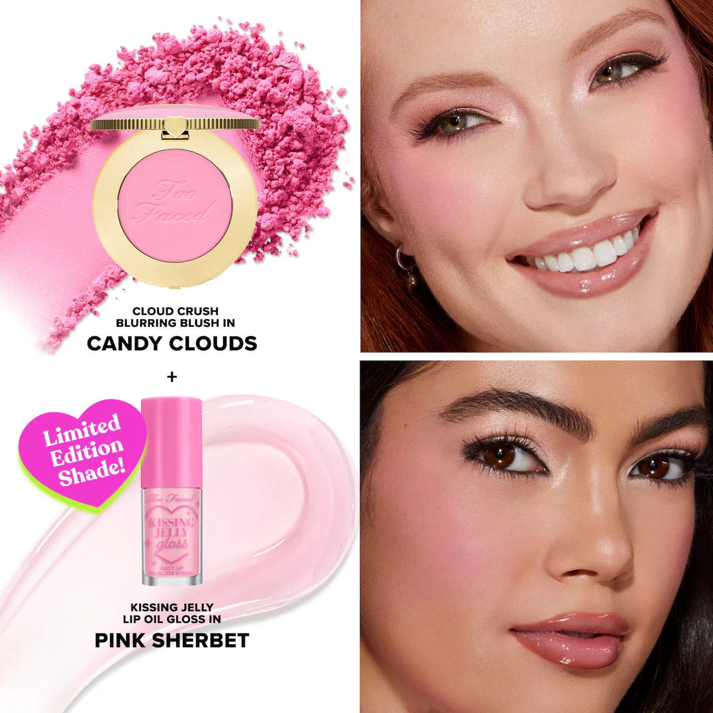 Too Faced Dream A Little Dream Makeup Gift Set – Cloud Crush Blush &amp; Kissing Jelly Lip Oil