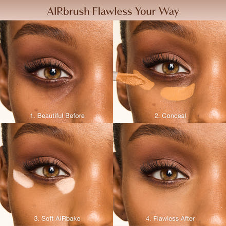Airbrush Loose Powder Under Eye Routine