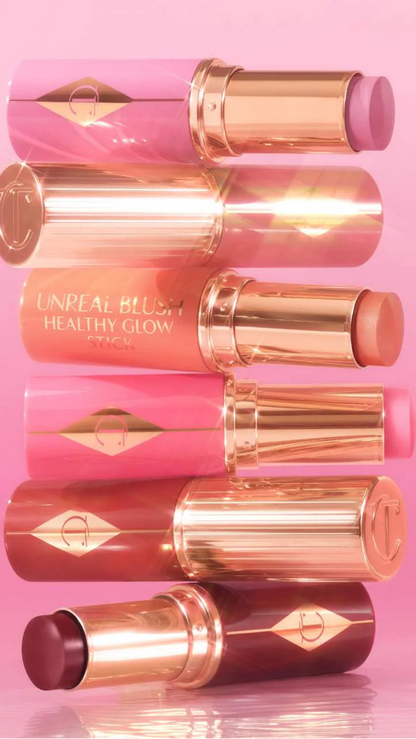 Charlotte Tilbury Unreal Lip + Cheek Glow Blush Stick with Hyaluronic Acid