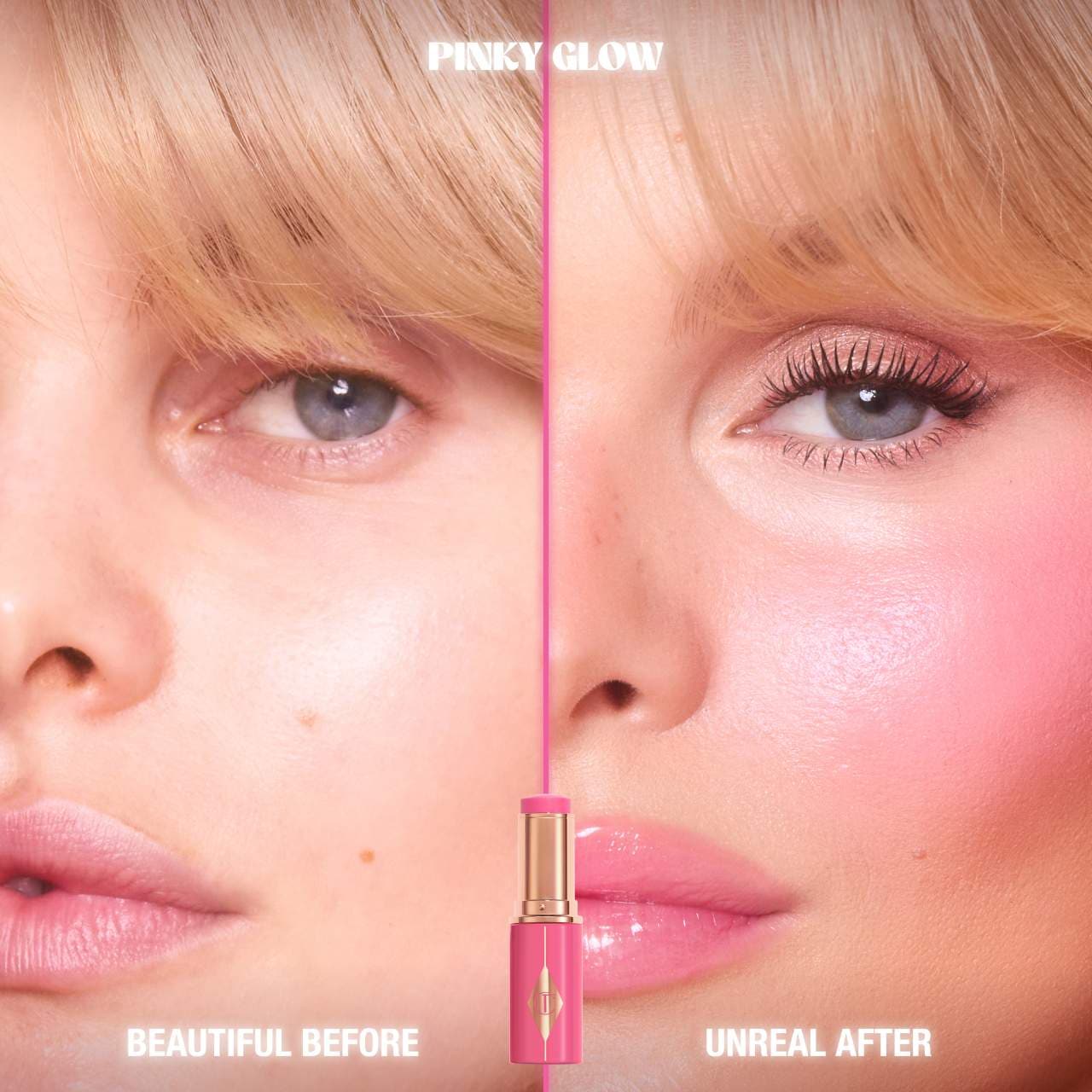 Charlotte Tilbury Unreal Lip + Cheek Glow Blush Stick with Hyaluronic Acid