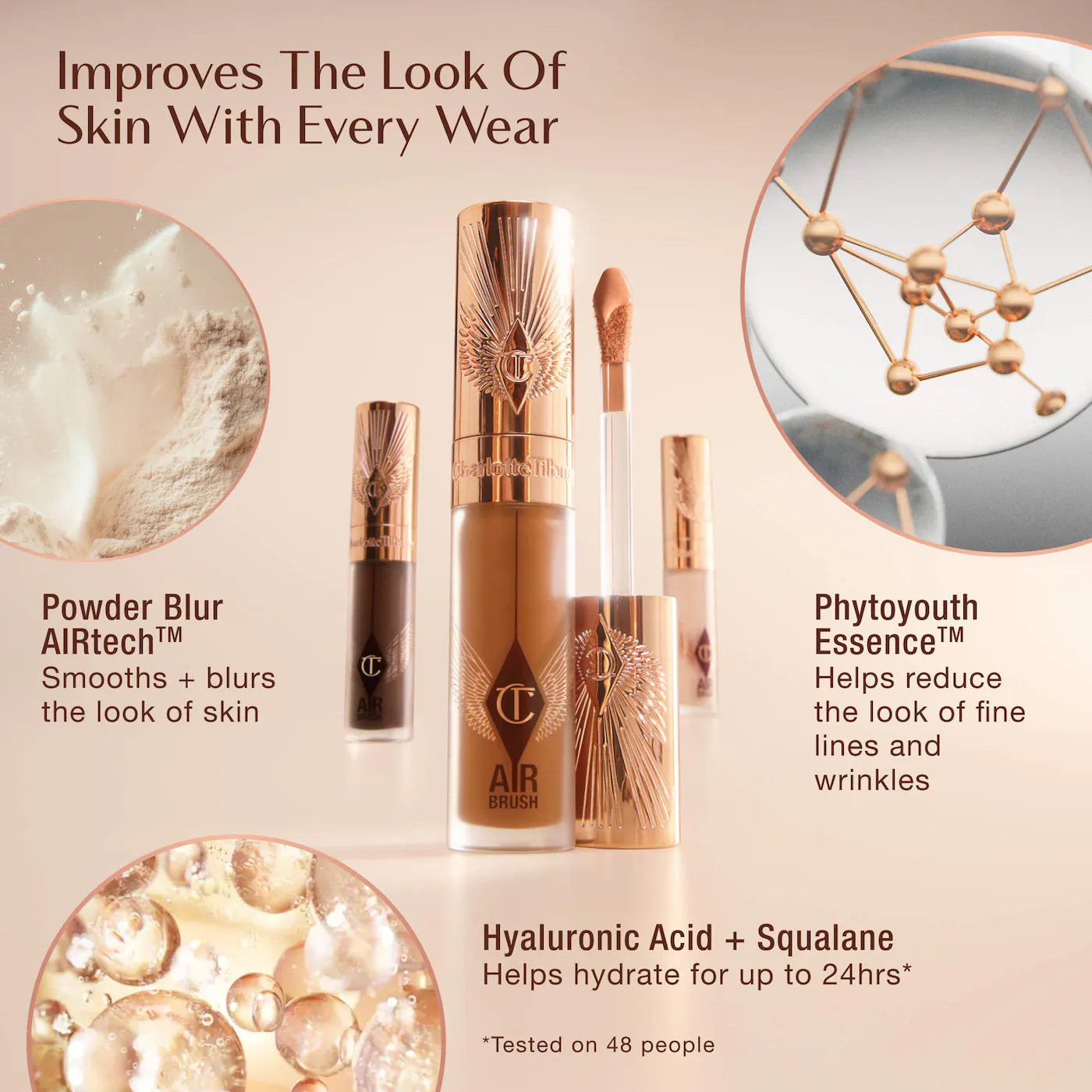 Charlotte Tilbury Airbrush Flawless Crease-Proof Long-Wear Blur Concealer with Hyaluronic Acid